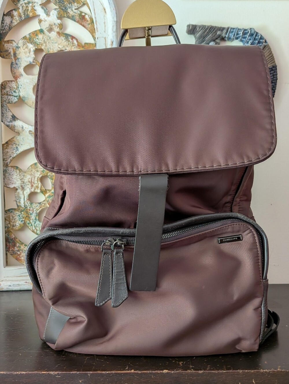 Zanellato Brown Nylon And Leather  Unisex Backpack - Brown -